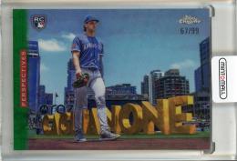 2026 Topps Chrome Logofractor Jac Caglianone Perspectives Green Refractor #P1【67/99】 Kansas City Royals