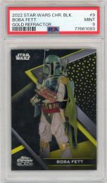 2022 STAR WARS TOPPS CHROME BLACK  BOBA FETT  GOLD Refractor【5/50】【PSA9】