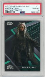 2022 STAR WARS TOPPS CHROME BLACK  AHSOKA TANO  GREEN REFRACTOR【81/99】【PSA10】《Gem-MINT》