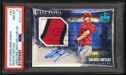 2018 Panini Diamond Kings #JRMS-SO Shohei Ohtani Jumbo Rookie Materials Signatures Holo Blue【06/10】【PSA NM-MT 8】  (MSV#2879)
