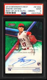2018 Bowman's Best Best of '18 #B18SO Shohei Ohtani Autographs Green Refractors【54/99】【PSA MINT 9】  (MSV#2878)