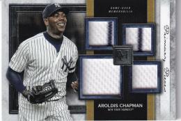 2020 Topps Museum Collection Baseball New York Yankees Aroldis Chapman Single-Player Primary Pieces Quad Relics 42/99