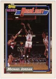 1992-93 Topps #3 Michael Jordan HL/Michael Lights It Up 6/3/92