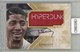 2013-14 Upper Deck Exquisite Collection Paul George Signature Kicks Jumbos Auto #SJPG ※カード側面に汚れあり 14/15