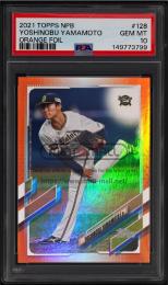 2021 Topps NPB #128 山本由伸 Orange Foil【12/25】【PSA GEM MT 10】  (MSV#2720)