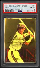1997 BBM Diamond Heroes #R1 イチロー Run Producers Gold 抽選プレゼント版【PSA EX-MT 6】 (MSV#2730)