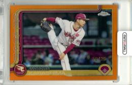 2025 TOPPS CHROME NPB 辛島航 #27 Base Orange Refractor Parallel【12/25】 楽天