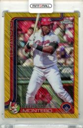 2025 TOPPS CHROME NPB E.モンテロ #60 Base Gold Shimmer Refractor Parallel【32/50】 広島