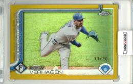 2025 TOPPS CHROME NPB D.バーヘイゲン #210 Base Gold Refractor Parallel【33/50】 日本ハム