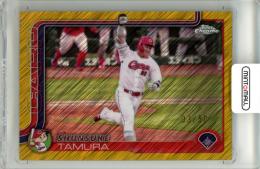 2025 TOPPS CHROME NPB 田村俊介 #201 Base Gold Shimmer Refractor Parallel【03/50】 広島