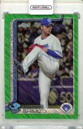 2025 TOPPS CHROME NPB 清水達也 #126 Base Green Shimmer Refractor Parallel【90/99】 中日