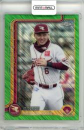2025 TOPPS CHROME NPB 村林一輝 #102 Base Green Shimmer Refractor Parallel【38/99】 楽天