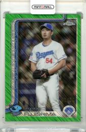 2025 TOPPS CHROME NPB 藤嶋健人 #100 Base Green Shimmer Refractor Parallel【46/99】 中日