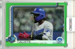 2025 TOPPS CHROME NPB O.カリステ #63 Base Green Refractor Parallel【87/99】 中日
