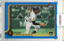 2025 TOPPS CHROME NPB E.ヘルナンデス #130 Base Blue Refractor Parallel【016/150】 巨人