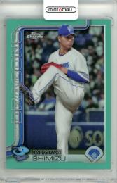 2025 TOPPS CHROME NPB 清水達也 #126 Base Aqua Refractor Parallel【017/199】 中日