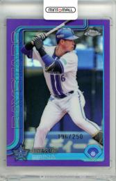 2025 TOPPS CHROME NPB 蝦名達夫 #131 Base Purple Refractor Parallel【196/250】 横浜