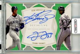2020 Topps Definitive Collection Ken Griffey Jr. / Frank Thomas #DAC-KF Dual Autographs Green【04/10】 Mariners / White Sox
