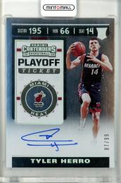 2019-20 Panini Contenders Tyler Herro #142 RC Phot Variations Autographs Playoff Ticket 【87/99】 Heat