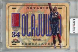 2001-02 Fleer Platinum Hakeem Olajuwon Nameplates #2 Toronto Raptors
