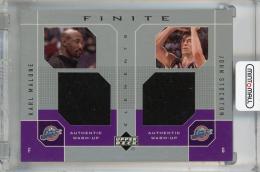 2002-03 Upper Deck Finite  Karl Malone/John Stockton Elements Dual Warm-Ups #KMJS  Utah Jazz