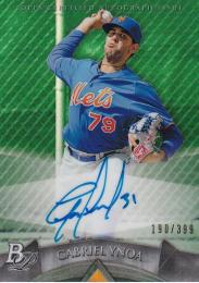 2014 Topps Bowman Platinum New York Mets Gabriel Ynoa Prospect Autographs Green Refractorsパラレル版 190/399