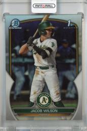 2023 Topps Bowman Draft Jacob Wilson Base Chrome Base Refractor #BDC-121 1st ※傷あり Oakland Athletics