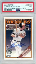 2023 Topps Series 1 Gunnar Henderson 1988 Topps Baseball Autographs #88BA-GH RC【PSA9】 Baltimore Orioles