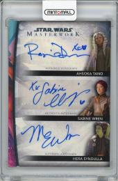 2024 TOPPS STAR WARS Masterwork Rosario Dawson (as Ahsoka Tano) & Natasha Liu Bordizzo (as Sabine Wren) & Mary Elizabeth Winstead (as Hera Syndulla) Triple Autograph【15/25】