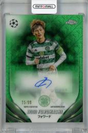 2023-24 Topps Chrome UEFA Club Competitions Japan Kyogo Furuhashi Chrome Autographs Green Mojo Refractors #CA-KF ※裏面初期傷・白かけあり【25/99】 Celtic FC