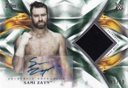 2019 Topps WWE Undisputed Wrestling WWE Sami Zayn Undisputed Autograph Relic Greenパラレル版 05/50