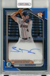2024 Topps Bowman Chrome Mega Box Zach Dezenzo Autographs Blue Refractors #BMAZD【037/150】