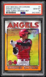 2021 Topps Chrome #86TB9 Shohei Ohtani Ben Baller '86 Topps Orange Refractors【14/25】【PSA GEM MT 10】 Los Angeles Angels