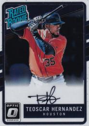 2017 Panini Donruss Optic Houston Astros Teoscar Hernandez Autographs