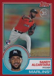 2018 Topps '83 Topps Silver Pack Chrome Miami Marlins Sandy Alcantara #53 Red Refractors(パラレル版)(1stナンバー!) 1/5