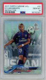 2017-18 Topps Chrome UEFA Champions League Soccer Kylian Mbappe Refractor/#41【PSA10】 Paris Saint-Germain