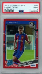 2023-24 Donruss FIFA Lamine Yamal Base Optic/Rated Rookie/Red/#177【101/299】【PSA9】 FC Barcelona