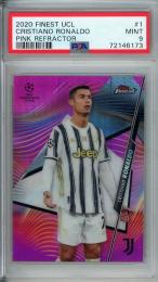 2020-21 Topps Finest UEFA Champions League Cristiano Ronaldo Pink Refractor/#1【078/125】【PSA9】 Juventus