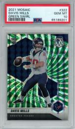 2021 Panini Mosaic Football Davis Mills Green Swirl/RC/#322【01/11】【PSA10】 Houston Texans