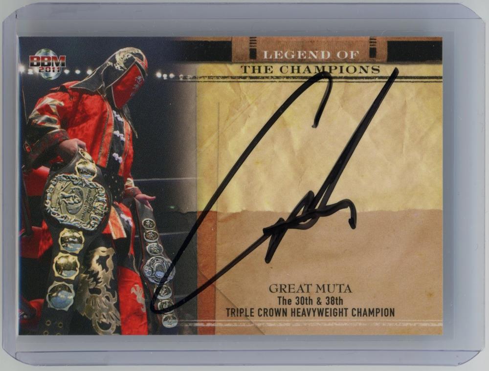 BBMカード「レジェンド・オブ・ザ・チャンピオンズ」秋山準　おまけDVD「幻の全日本プロレス’８０～９０年代映像集」５枚つき　 2011 BBM 潮崎豪 公式サインカード \u2013 闘道館