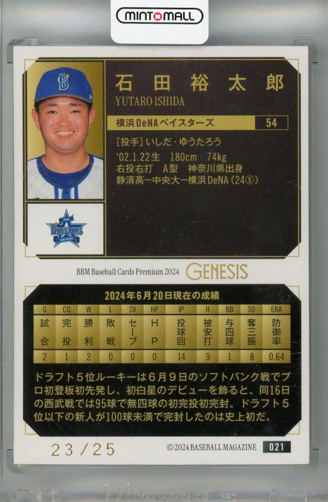 【新品未使用】横浜DeNAベイスターズ　ビジターユニ　#54 石田裕太郎　L 05161224_66457c8589fcd.jpg