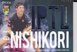 2016 EPOCH  COCA-COLA INTERNATIONAL PREMIER TENNIS LEAGUE  Kei Nishikori MATCH WORN SHIRTS, 実使用シャツカード, Navy 06/99
