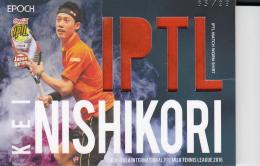 2016 EPOCH  COCA-COLA INTERNATIONAL PREMIER TENNIS LEAGUE  Kei Nishikori MATCH WORN SHIRTS, 実使用シャツカード, Orange 65/99