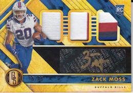 2020 Panini Gold Standard Football Buffalo Bills Zack Moss Rookie Jersey Autographs Triple , Prime Parallel 15/49