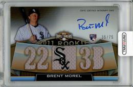 【裏面若干難あり】2011 TOPPS Triple Threads Brent Morel (オリックス) Autograph & Relics(RC)【35/75】