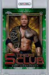 2021 Topps Chrome WWE  The Rock 5 Timers Club Green Refractors #5T17 44/99