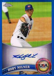 2011 Topps Chrome USA Collegiate National Hoby Milner Autographs Blue Refractors パラレル版 19/99