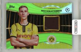 2024-25 TOPPS UEFA Club Competitions Nico Schlotterbeck Relics Neon Green Foilboard #SRNS【098/199】 Borussia Dortmund