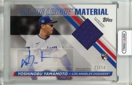 2024 Topps Update Yoshinobu Yamamoto Major League Material Autographs【31/50】 Los Angeles Dodgers
