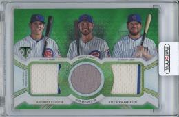 2018 TOPPS Triple Threads Anthony Rizzo & Kris Bryant & Kyle Schwarber Game Used Memorabilia【17/18 K.Bryant Jersey No.】